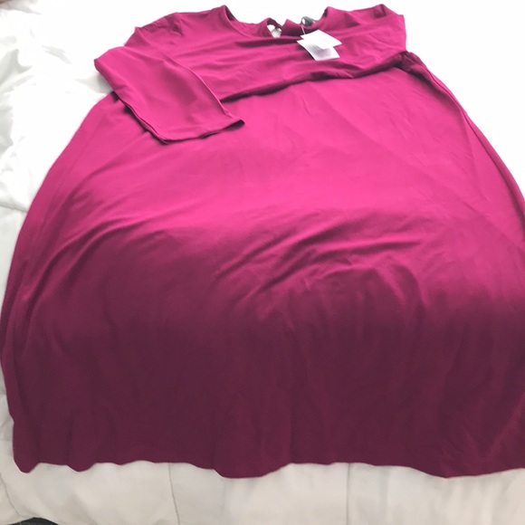 J Jill raspberry a line dress. NWT. 95% rayon 5% spandex. - Picture 2 of 3